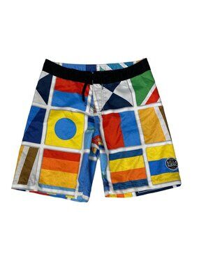 Billabong Mens Size 31 Flag Print Board Shorts Surf Swim Performance